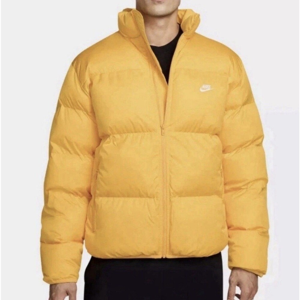 Size L Nike Men's Sportswear Club Puffer Jacket FB7368-739 Yellow NEW